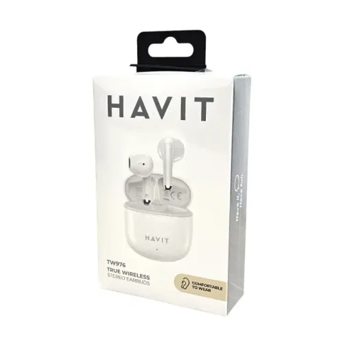 Fone Bluetooth Tws Havit Tw976 - Branco Bateria longa duração-Loja Fs
