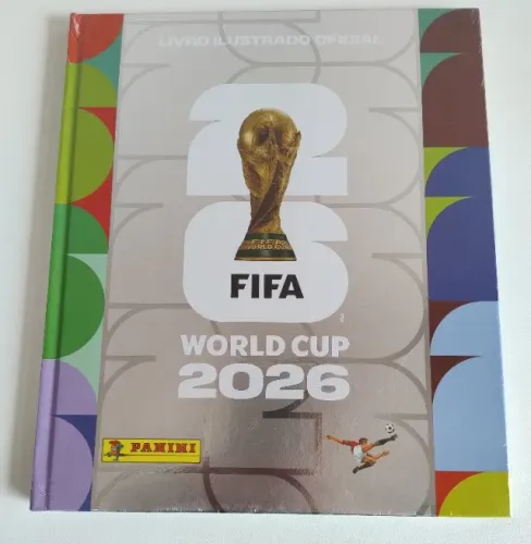álbum de figurinhas copa do mundo 2026 capa dura prata