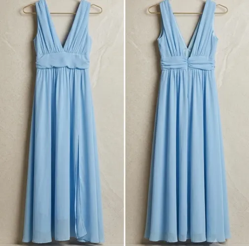 Vestido Longo de Festa - Azul Serenity / Azul Claro