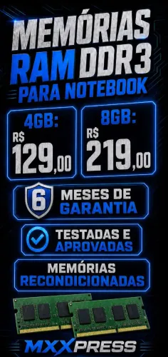 Memórias RAM DDR3 para NOTEBOOK vários modelos