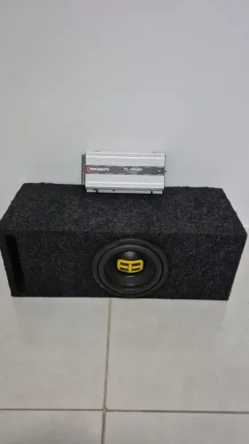 Caixa Com Subwofer Fb Audio 8 250wats Rms + Modulo Taramps TL 1800 530wats Rms