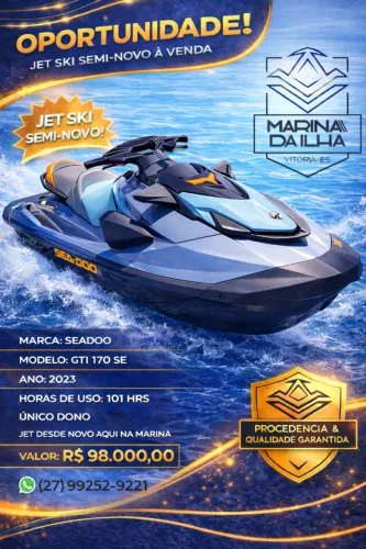 Jetski Seadoo Gti 170 Se - 2023 com Som Original