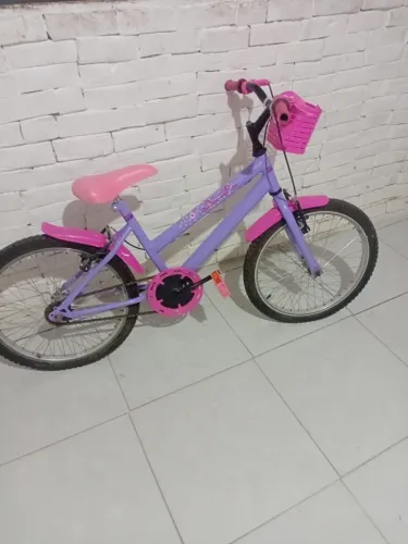 Bicicleta Infantil Feminina Bella Aro 20 Cor Lilás e rosa