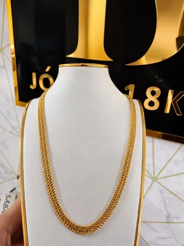 Cordão Lacraia 63g maciço ouro 18k