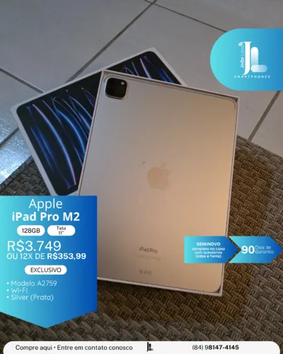 IPAD PRO M2, 128GB, TELA 11 POL. SEMINOVO, EXCLUSIVO!