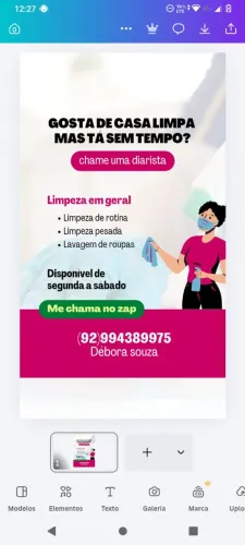 Faxineira ,baba, cozinheira 