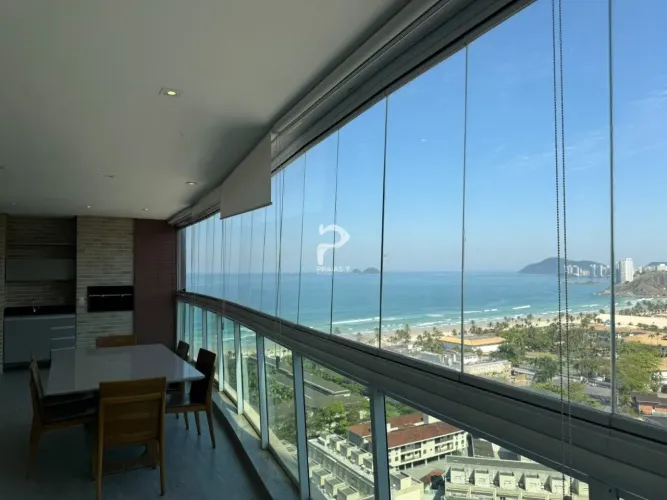 Apartamento com vista para o mar, 3 dormitórios, Enseada, Guarujá