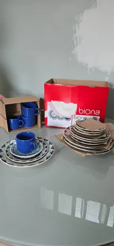 Aparelho de Jantar Biona Azul 16 Peças - Novo na Caixa
