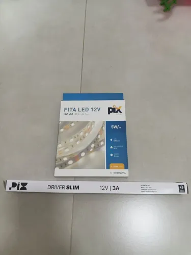 Kit fonte slim 36w + fita led 3000k ip20 60leds/m.