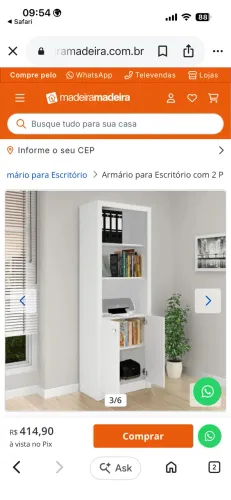 Armário para Escritório com 2 Portas Branco