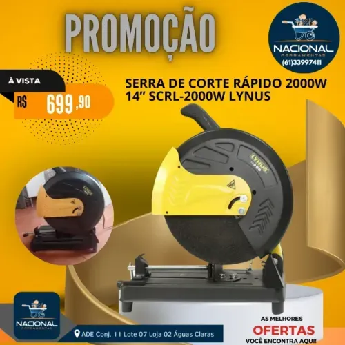Serra Corte Rápido Lynus SCRL-2000 2000W Polikorte Alta Potência Profissional Nova