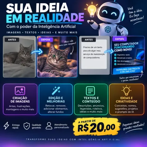 Eu vou transformar sua ideia em algo incrível usando I.A