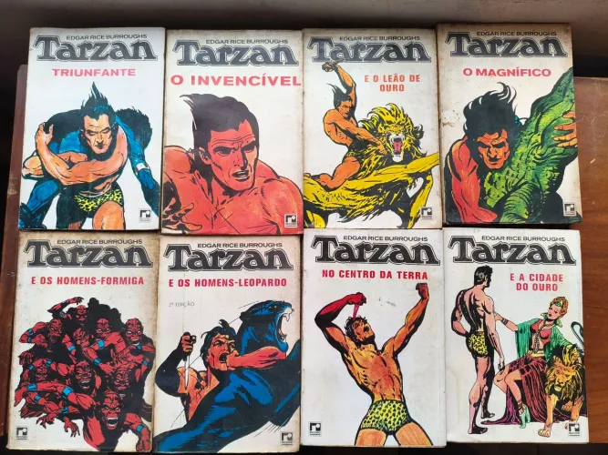 Coleção Livros Antigos Tarzan 1970 - 8 volumes
