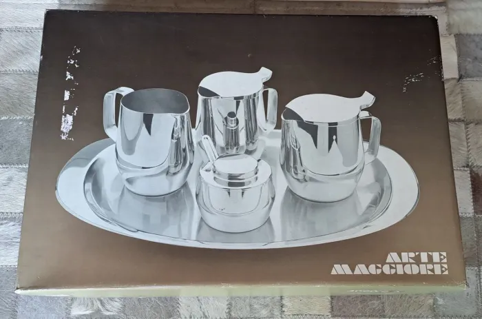 Conjunto de chá e café aço inox Bellini novo na caixa