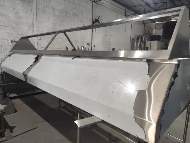Coifa Inox Centro 2,00x1,10x0,50m com Filtro Inercial