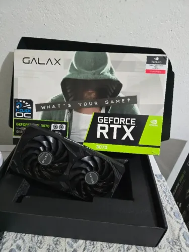 Placa de Vídeo Galax RTX 3070 8GB GDDR6 1-Click OC - 100% Testada (Extremamente Fria)