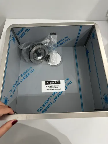 Cuba de Embutir DQI 31x30x13,5cm Aço Inox com Válvula