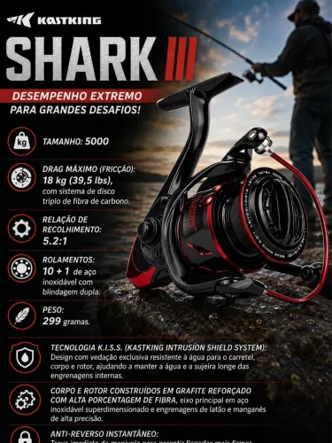 Molinete Kastking Shark III 5000