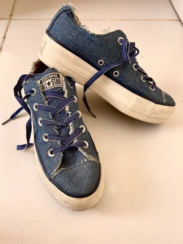 All Star Plataforma Jeans Destroyed Original - Raridade