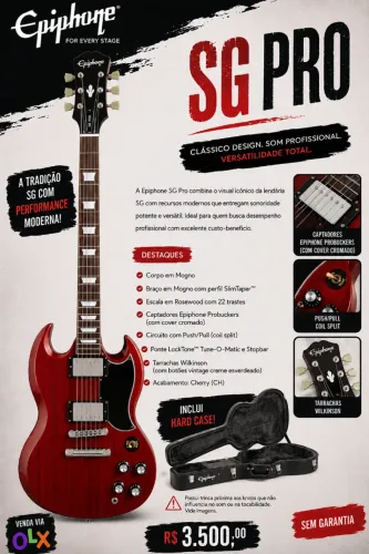 Guitarra Epiphone SG Pro + Case