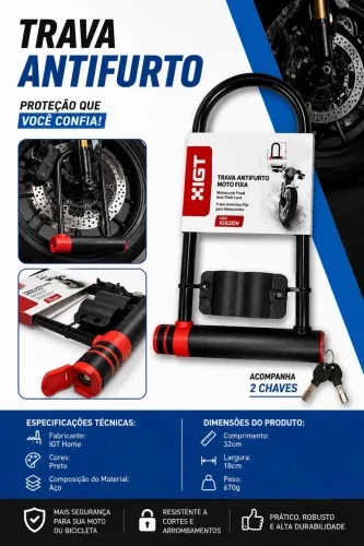 Cadeado antifurto grande 32 cm