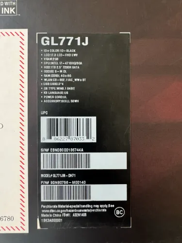 notebook azus rog gl771j