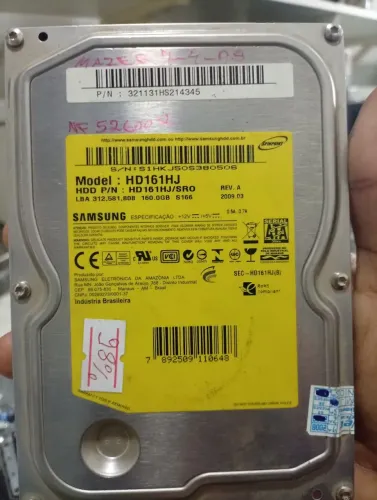 Título: HD 160GB Samsung SATA 3.5" (Saúde 98%) - Para PC ou DVR
