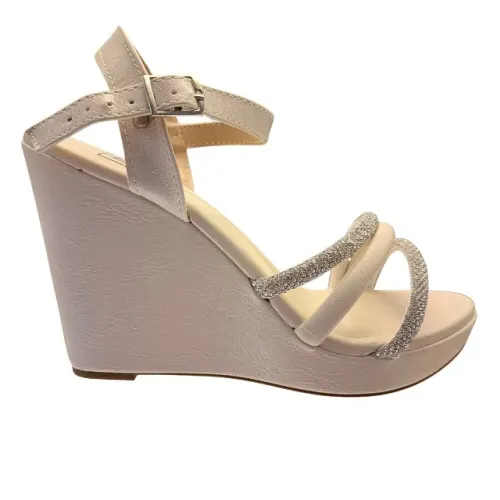 Sandália Napa Turim Casual Moleca Feminina Anabela Off White 5411150590556