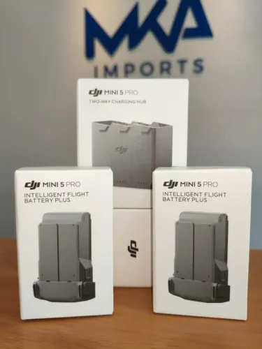 Kit 2 Baterias Plus + Carregador Triplo Para Drone Dji Mini 5 Pro