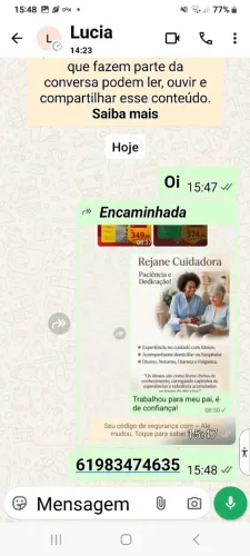 ofereco servicos de cuidadora