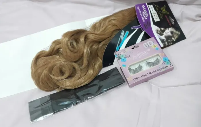 Kit dia dos namorados! 1 aplique de cabelo + 1 cilíos postiços + faixa estilo blogueira