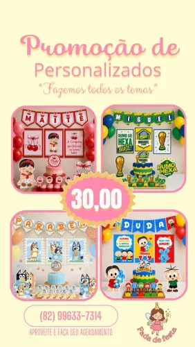 Kit festa personalizados