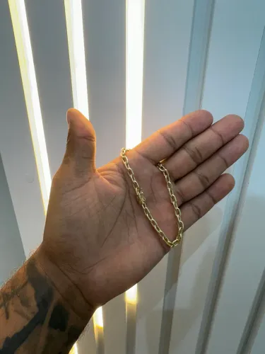 Pulseira cadeado 6mm ouro 18k