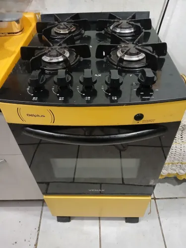Fogao funcionando forno