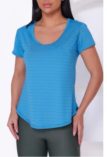 Camiseta academia tecido respirável azul tamanho Gg