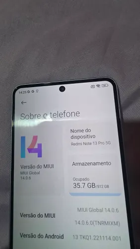 Celular xiome redmi note 13 pro 5G 512gb