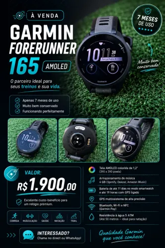 Garmin Forerunner 165 AMOLED GPS - Excelente Estado
