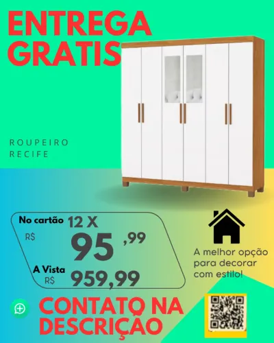 Guarda Roupa Recife Entrega Rápida Grátis para Salvador Paga ao Receber