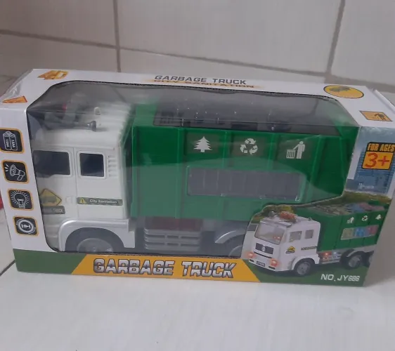 Brinquedo Infantil - Caminhão Coletor De Lixo - Bate Volta Com Luz E Som