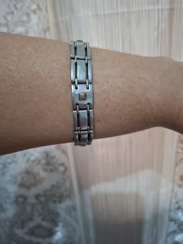 Pulseira masculina prateada