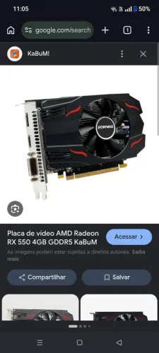 Placa de vídeos Radeon rx550 4gb