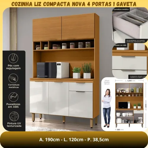 Armário de cozinha 4 portas 