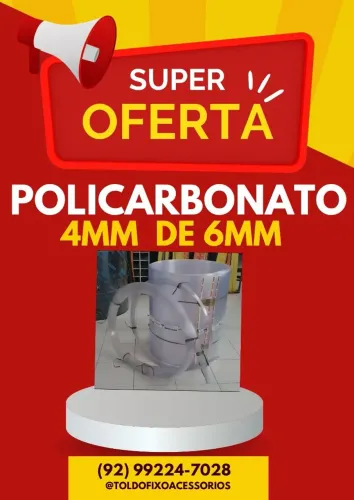 Policarbonato para toldos e  coberturas 