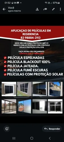 Aplicaçao de películas residencial em portas e janelas