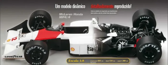 McLaren MP4/4 F1 Ayrton Senna Campeão 1988 Deagostini 1/8 Montado 50%