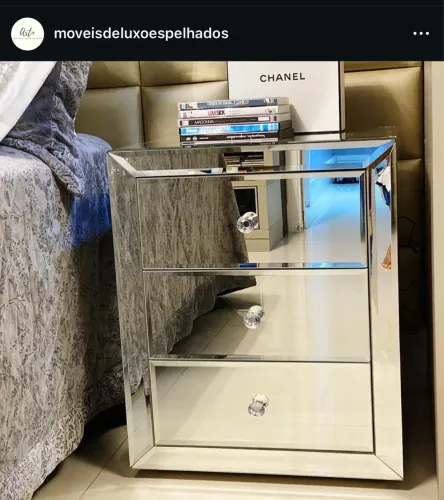 Mesa de cabeceira espelhada- criado mudo espelhado 
