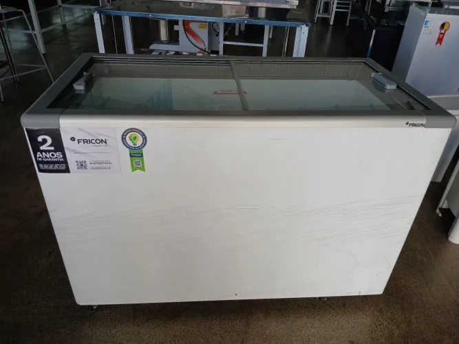 Freezer Horizontal 411 Litros Tampa De Vidro Hceb411 Fricon