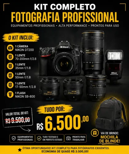 Kit câmera nikon