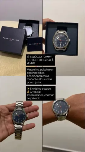Relógio Masculino Tommy Hilfiger Original em Aço Inoxidável com Caixa