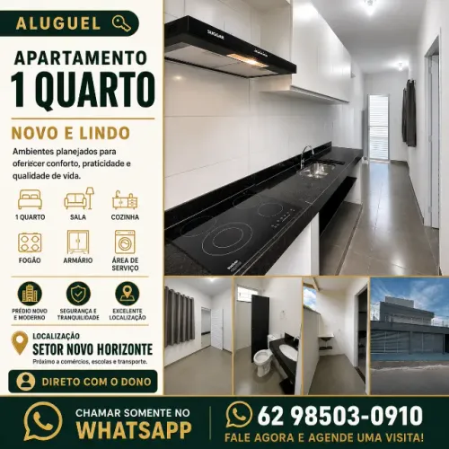 Apartamento 1 quarto para alugar aluguel em goiania cidade bairro novo horizonte